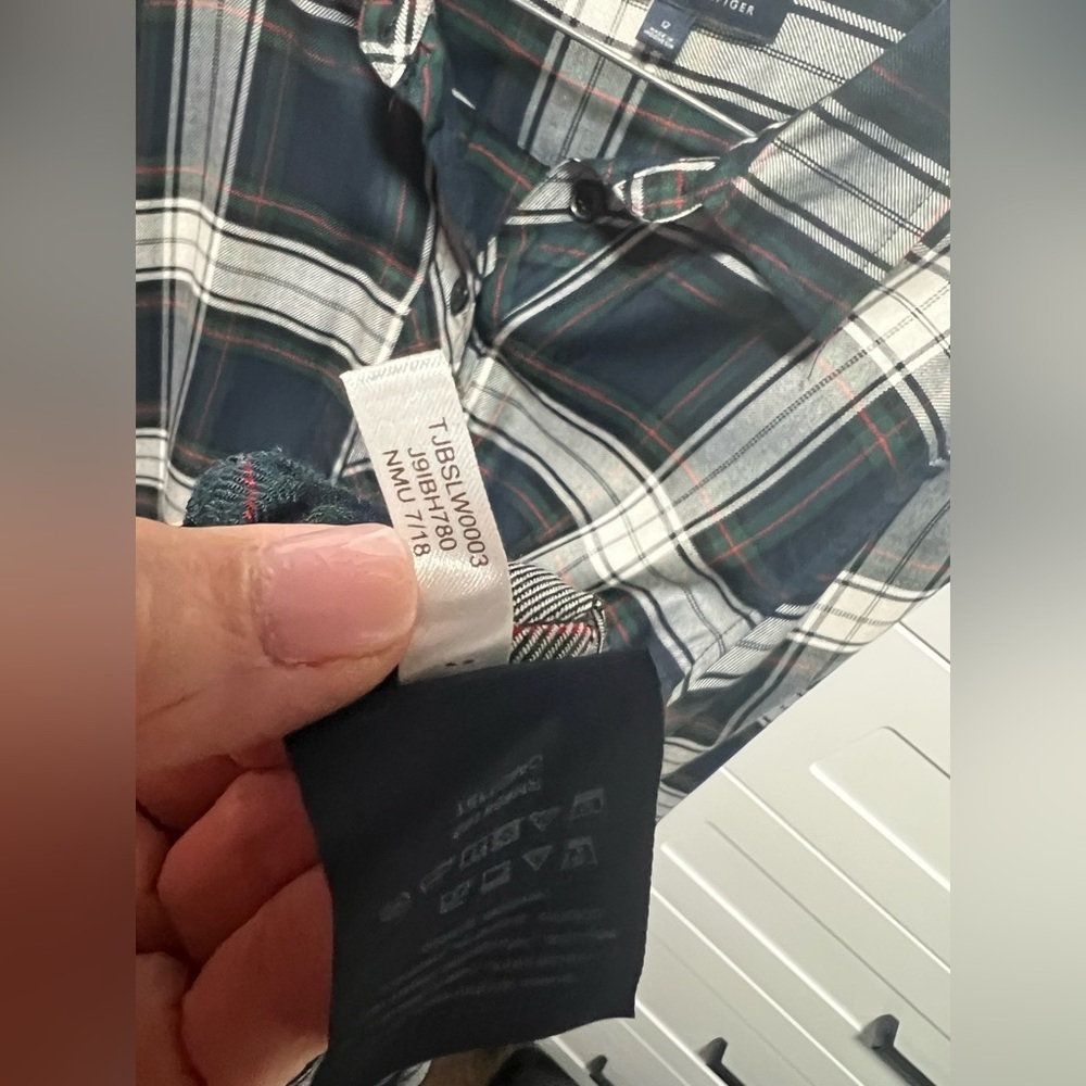 Tommy Hilfiger Green and white Plaid Shirt dress (MB1) - Picture 11 of 17